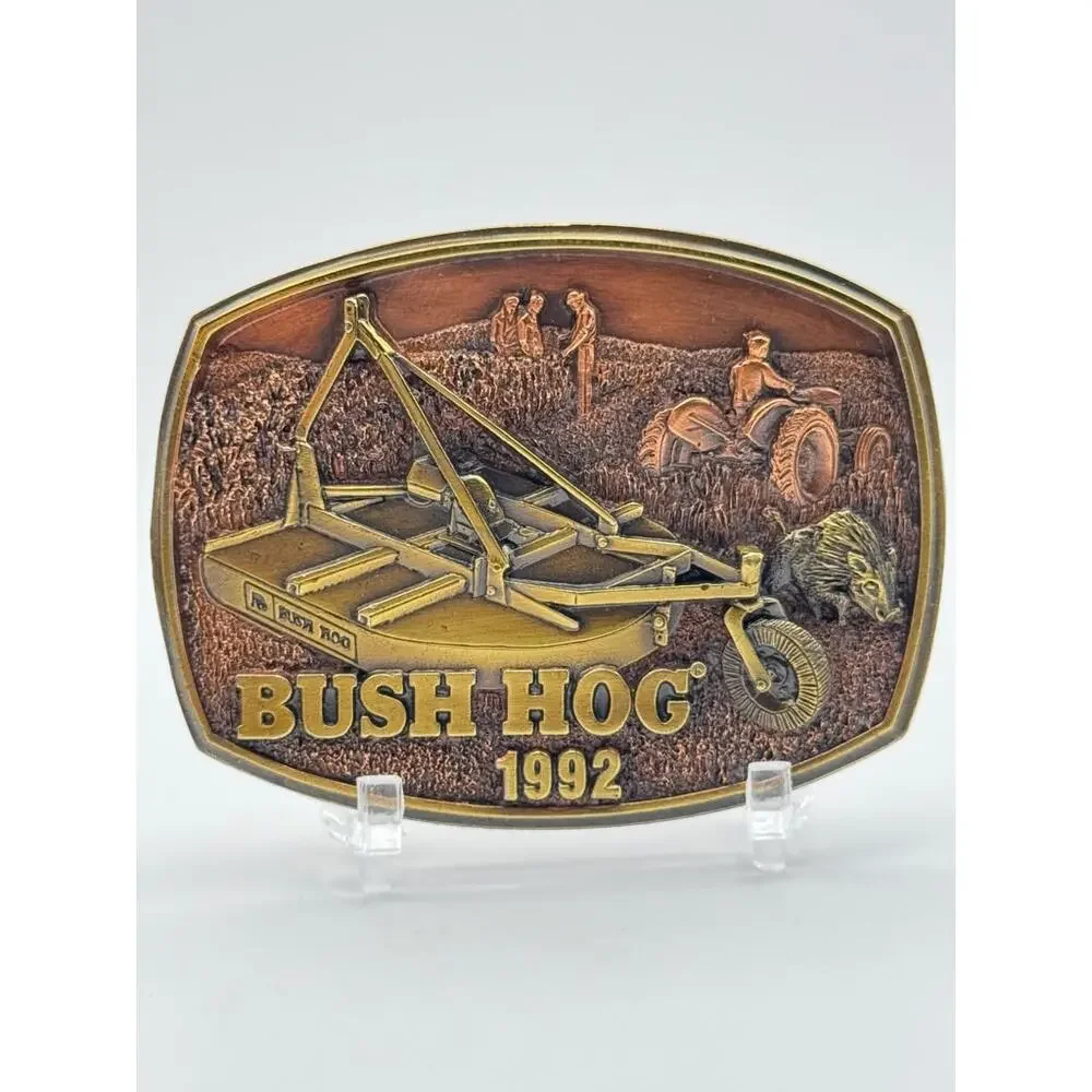 Bush Hog 1992 Belt Buckle Farm Equipment Scene Presentation Box Rectangular